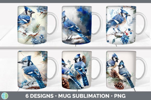 Christmas Blue Jay Mug Sublimation Cof: Illustrations Review
