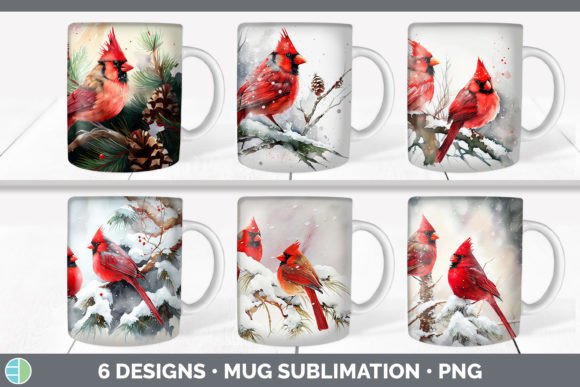 Christmas Cardinal Mug: Festive Illustrations