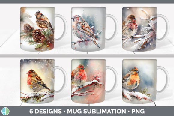 Christmas Finch Mug: Festive Illustrations for Blogs