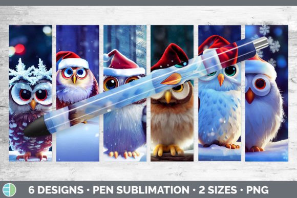 Christmas Owl Pen Wraps: Festive Illustrations