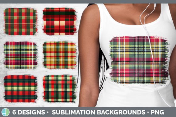 Christmas Plaid Distressed Sublimation B: Illustrations