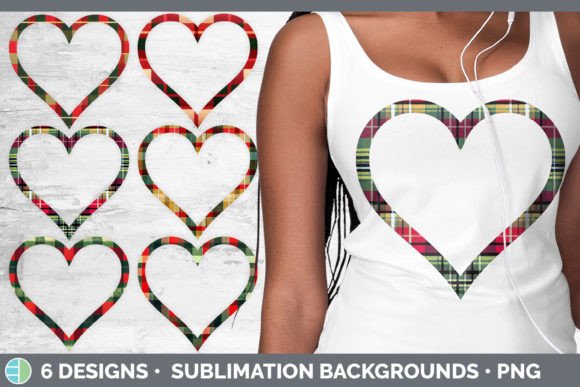 Christmas Plaid Heart Frame: Festive Illustrations