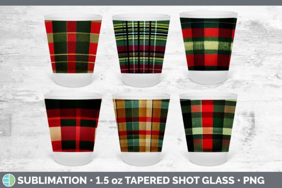 Christmas Plaid Shot Glass Sublimation Illustrations Review