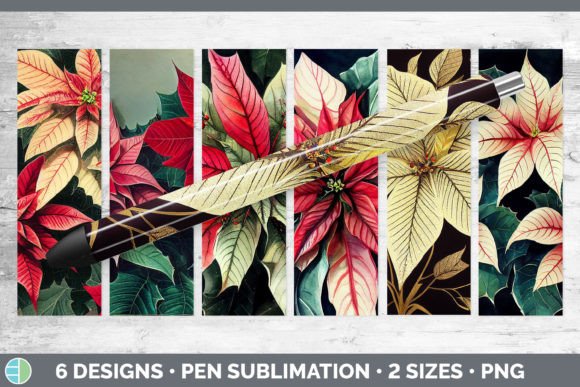 Christmas Poinsettia Pen Wraps Epoxy S: Fresh Illustrations