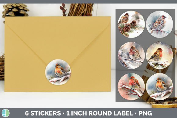 Finch Christmas Stickers: Festive Illustrations for Brands