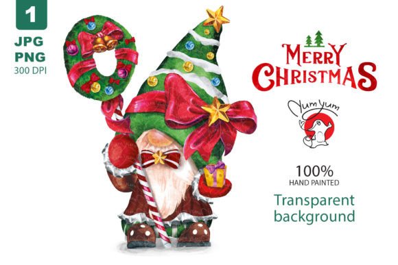 Gnome with Christmas Wine: Festive Illustrations