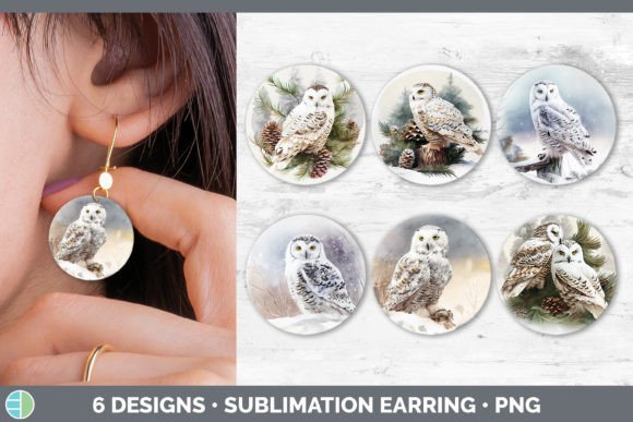 Review: Christmas Snowy Owl Round Earring Subl for Illustrations
