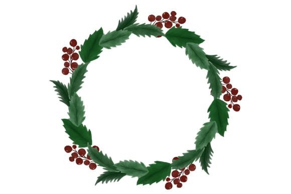Review: Illustration of Christmas Wreath for Holiday Embroidery