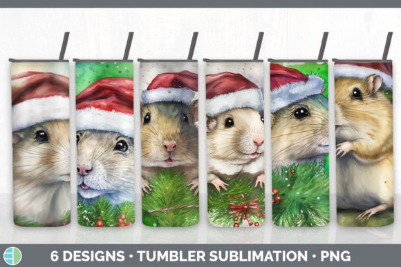 Santa Gerbil Tumbler: Festive Illustrations