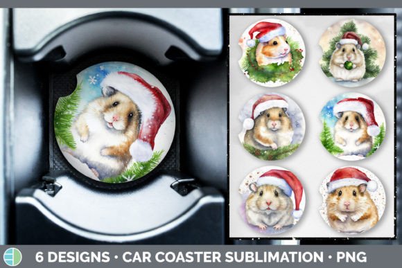 Santa Hamster Car Coaster: Cute Illustrations