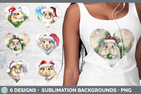 Santa Hamster Christmas Hearts Clipart & Illustrations Review