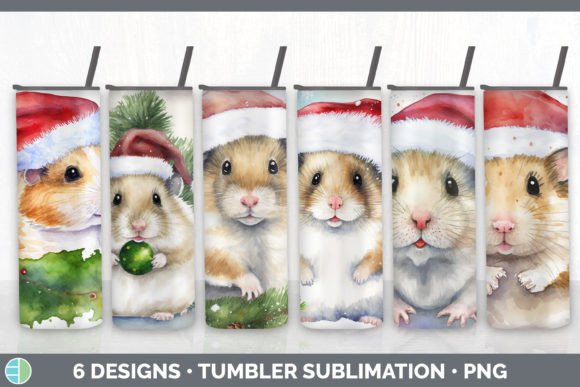 Santa Hamster Tumbler: Festive Illustrations