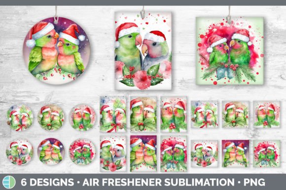 Santa Lovebirds: Festive Illustrations for Sellers