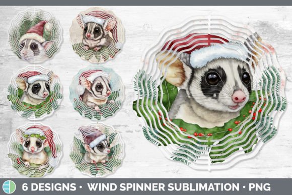 Santa Sugar Glider Christmas Wind Spinne: Festive Illustrations